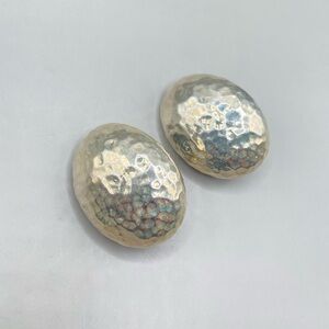 Simon Sebbag Hammered Oval Electroform Clip Earrings